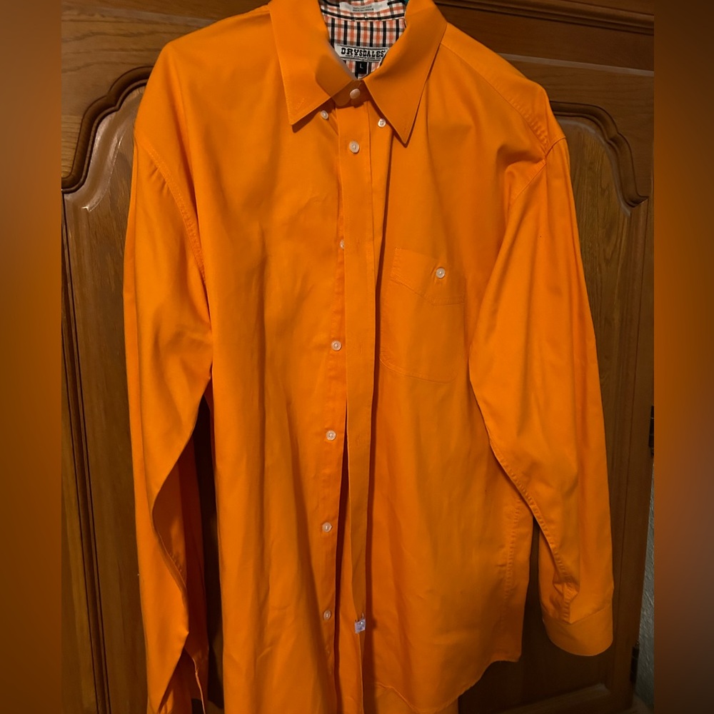 Orange Drysdale Button Down Cowboy Shirt size Large
